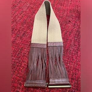Brown leather and Tan elastic Women's Belt. 29” without stretching